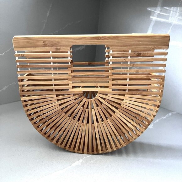 Rattan Bamboo Handbag Handmade Large Tote Bag Straw Beach Bags Beach Purse - Picture 3 of 9